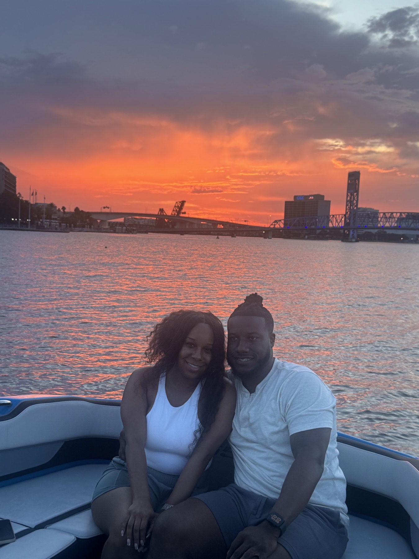 Guests enjoying a sunset charter